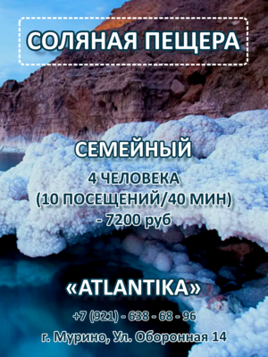 Абонемент семейный 4 человека (10 посещений)